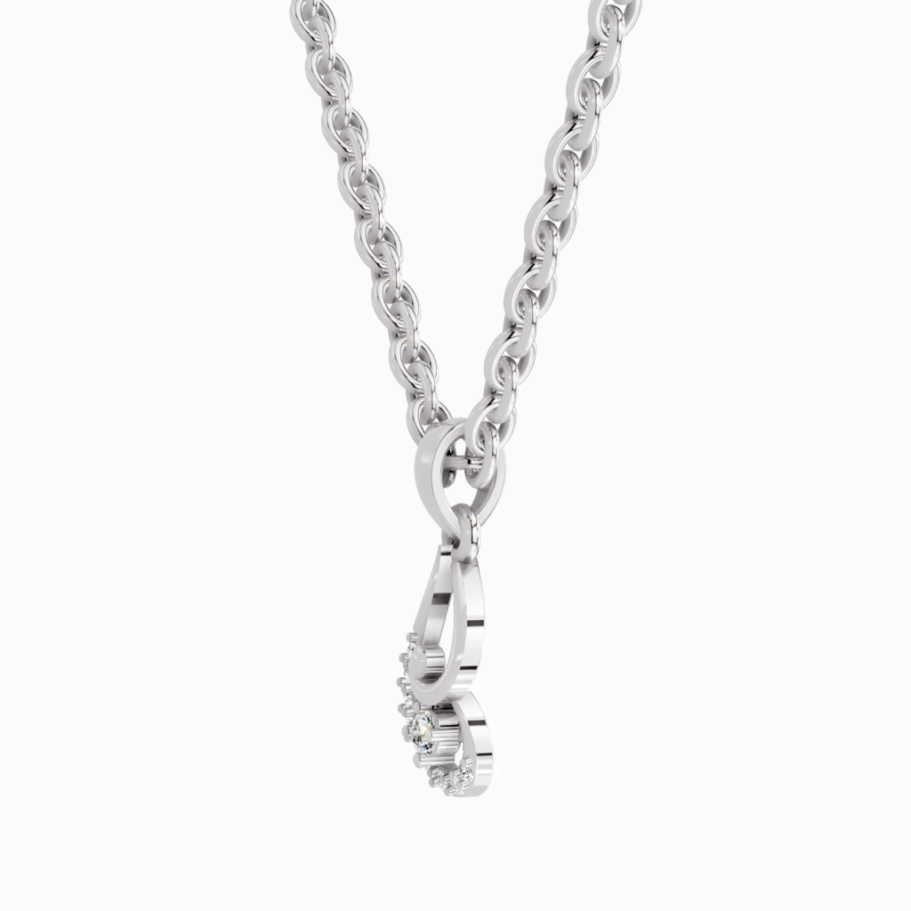 Lab Grown Diamond 0.04 Carat Luminous Curve Pendant 14K Quality : SPP15905-PD-14KW-004CT