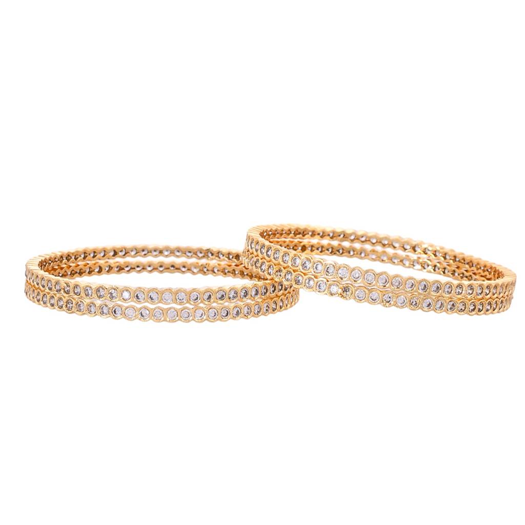 Sparkling Elegance Gold Plated Round Cut Cz Bracelets : 8905124523164