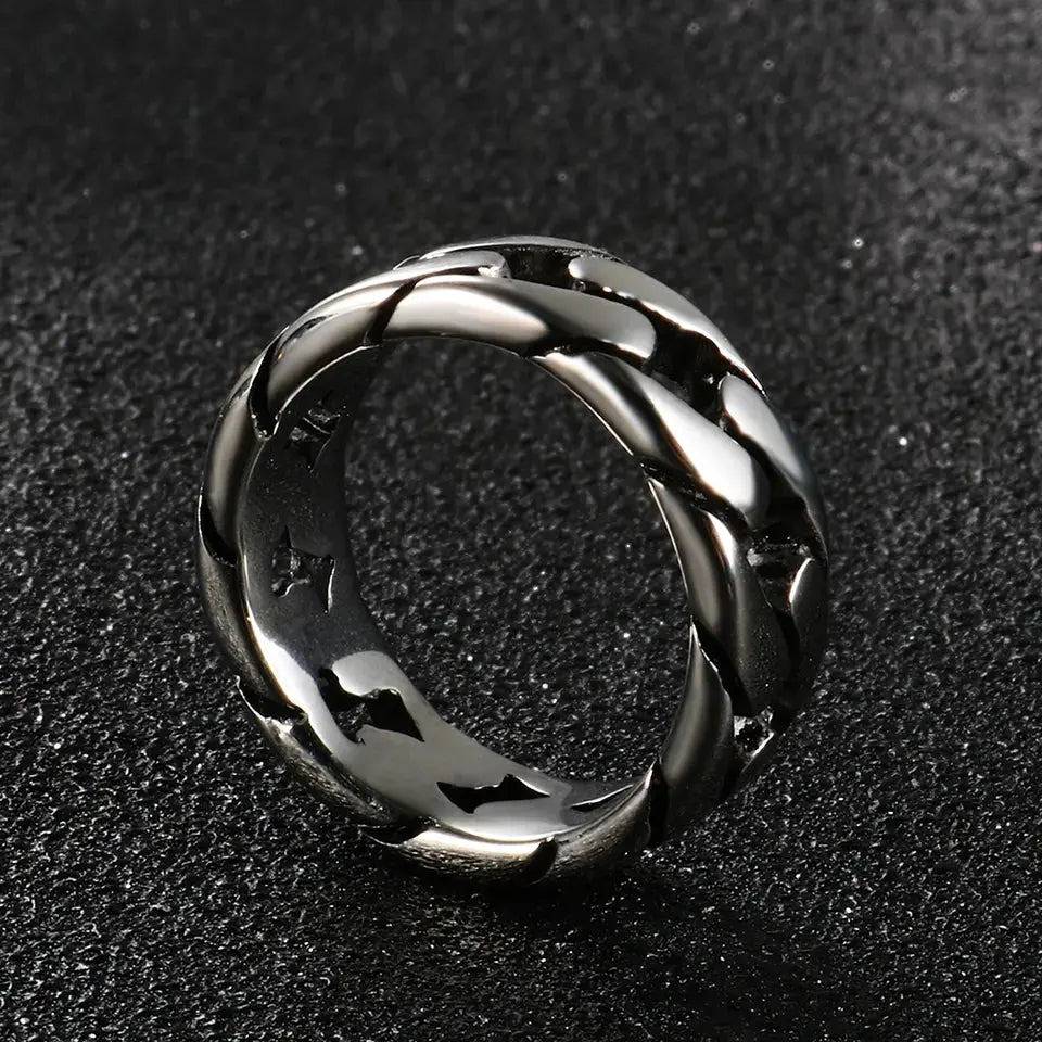 Silver Geometric Ring : MR1S0694-9