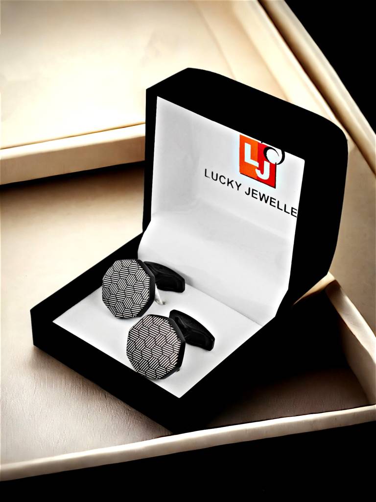 Men _Jewellery Sleeve Button Cuff Shirt Button, Blazer Cufflinks Pair Set For Men : 260-CHC4-1087-BL