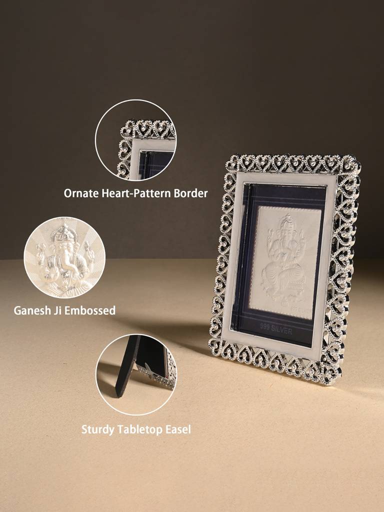 999 Silver Ganesh Ji Frame : AIGFT166