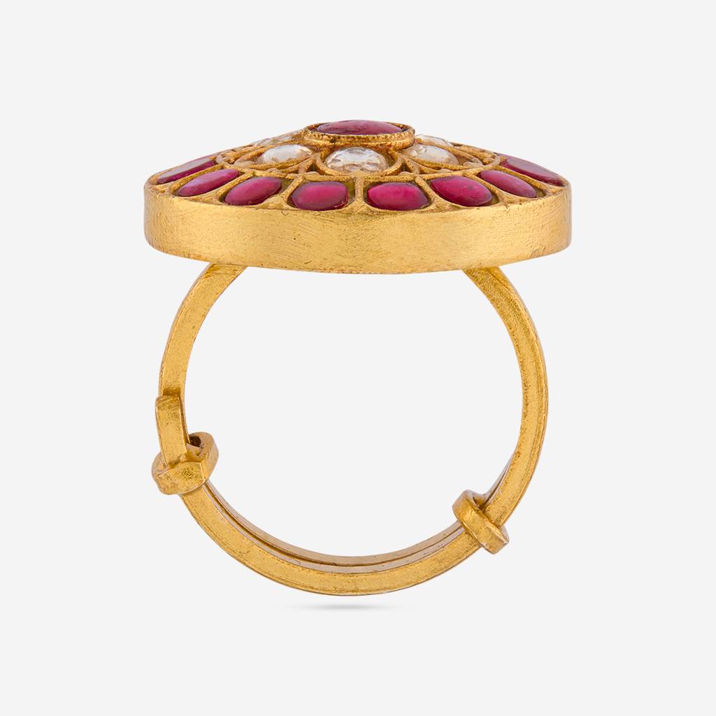 Ruby Gold - Plated Festive Temple Finger Ring - 464843 : 464843