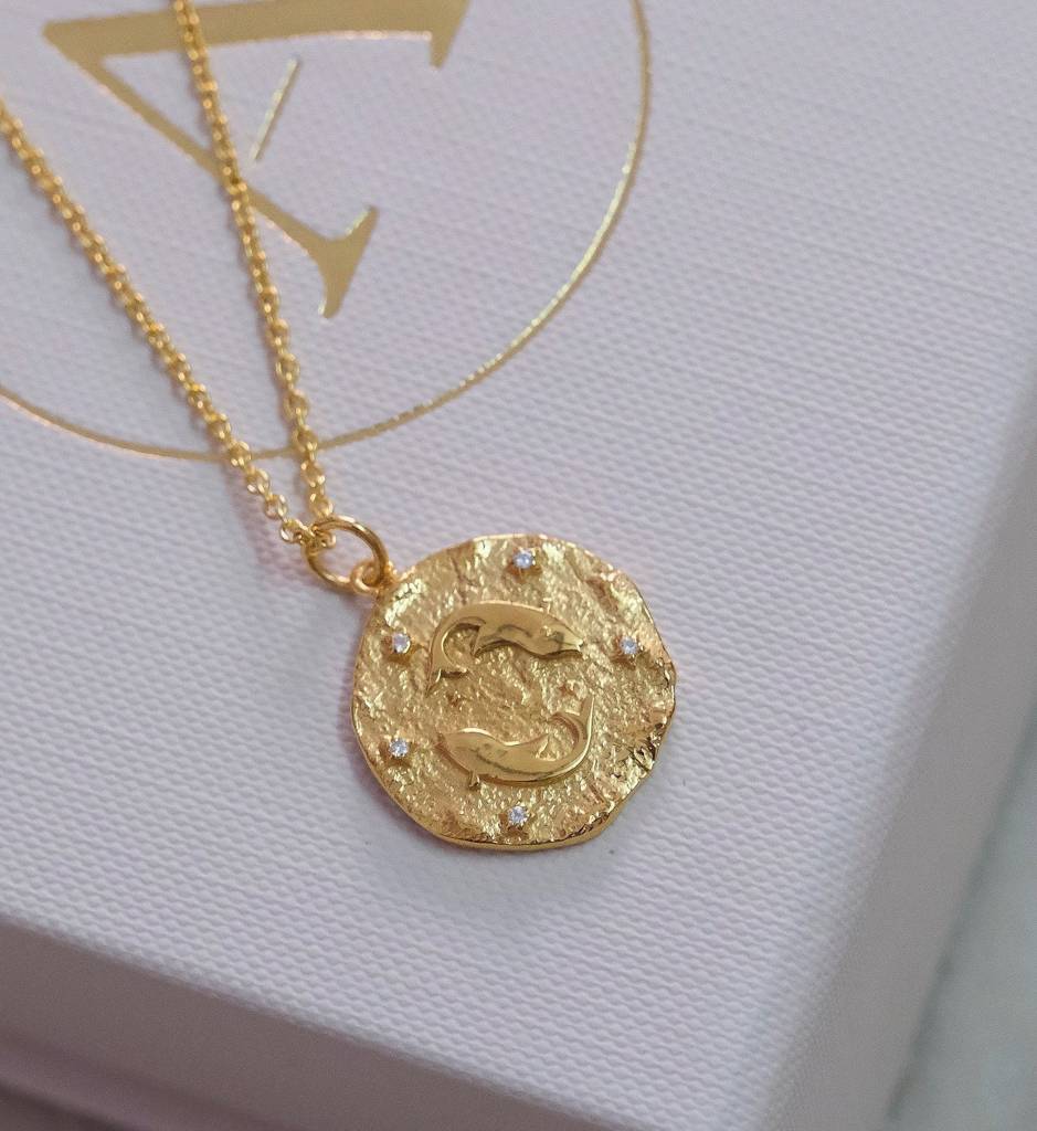 Pisces Zodiac Necklace : NEC_PISCEZO_S_1179