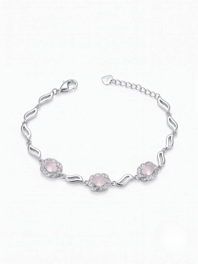 925 Silver Blushvine Crystal Bracelet For Women : BR-83