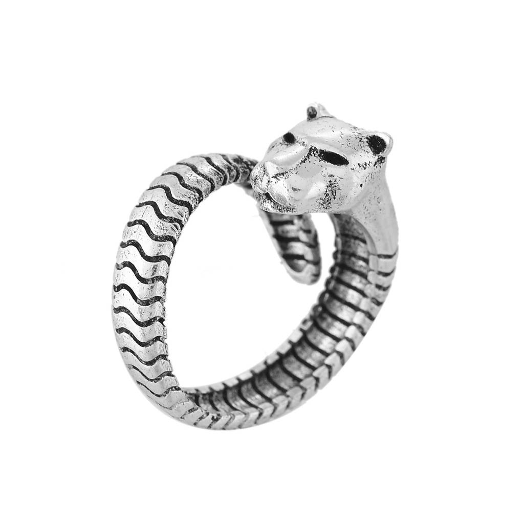 Statement Panther Silver Oxidised Men’S Ring : 8905124565751
