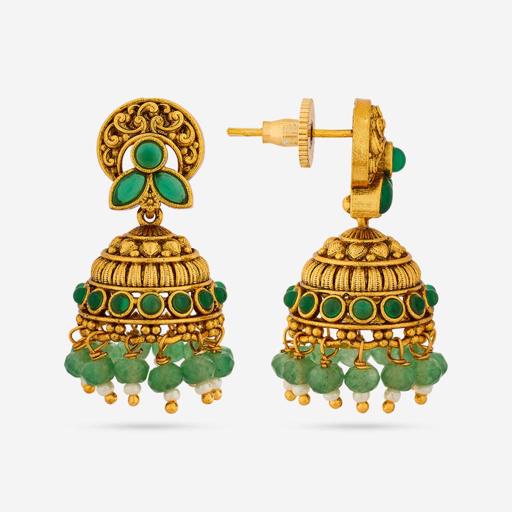 Green Gold - Plated Festive Antique Earring - 449620 : 449620