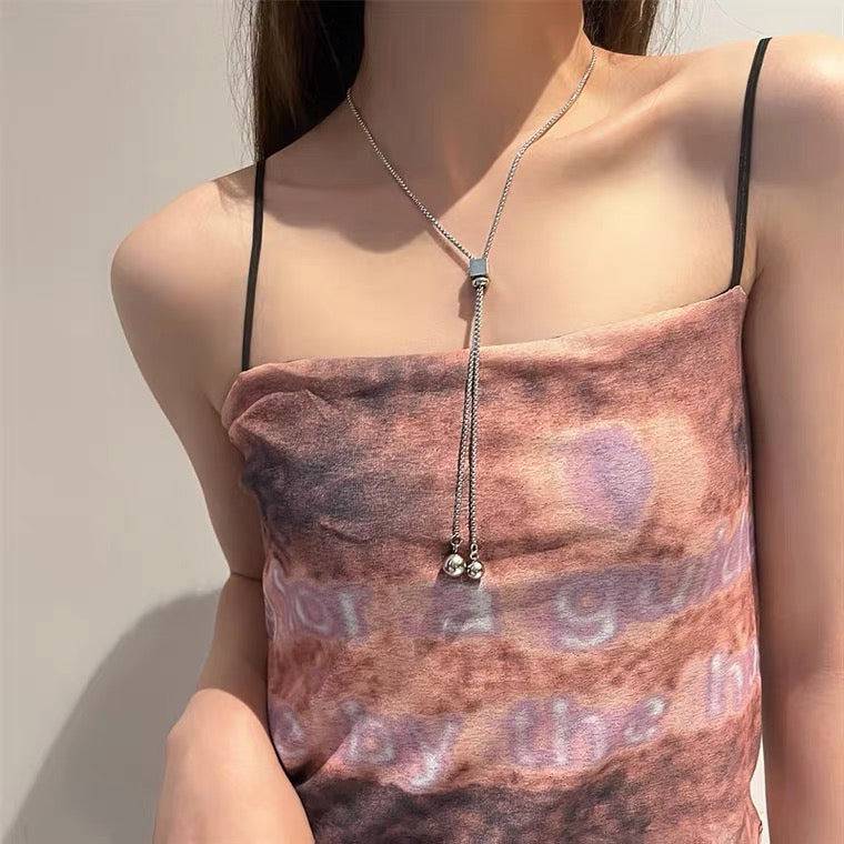 Satin Silver Tassel Chain : NS12478