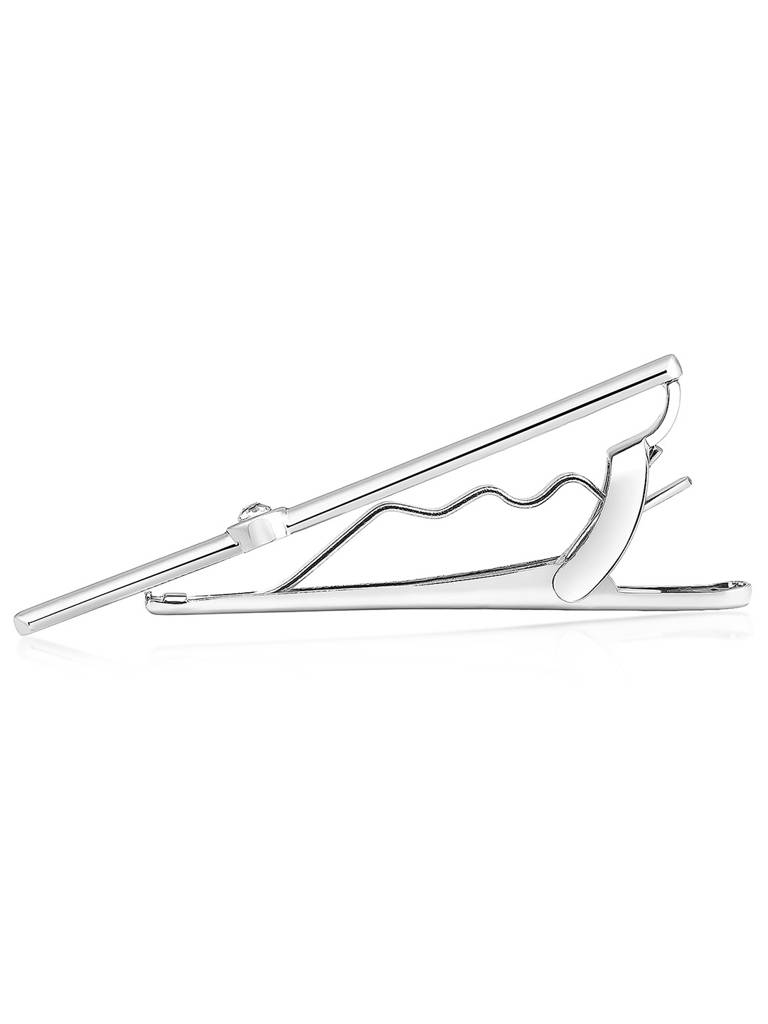 Peora Silver Plated Cubic Zirconia Studded Classic Tie Pin For Men Business Formal Accessories For Him : PX9T21