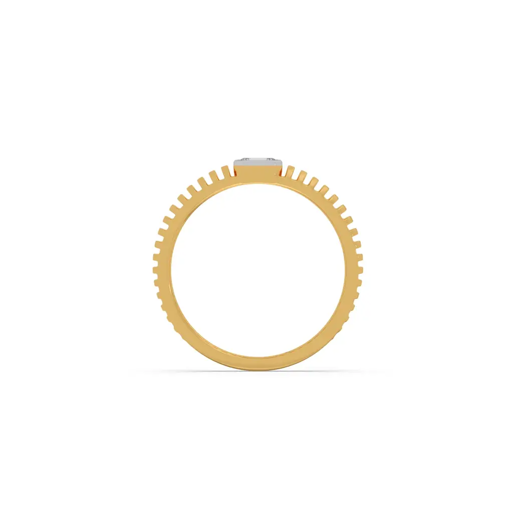 Linear Emerald Diamond Men'S Ring : LJ-MR0674-09YGLGD-17