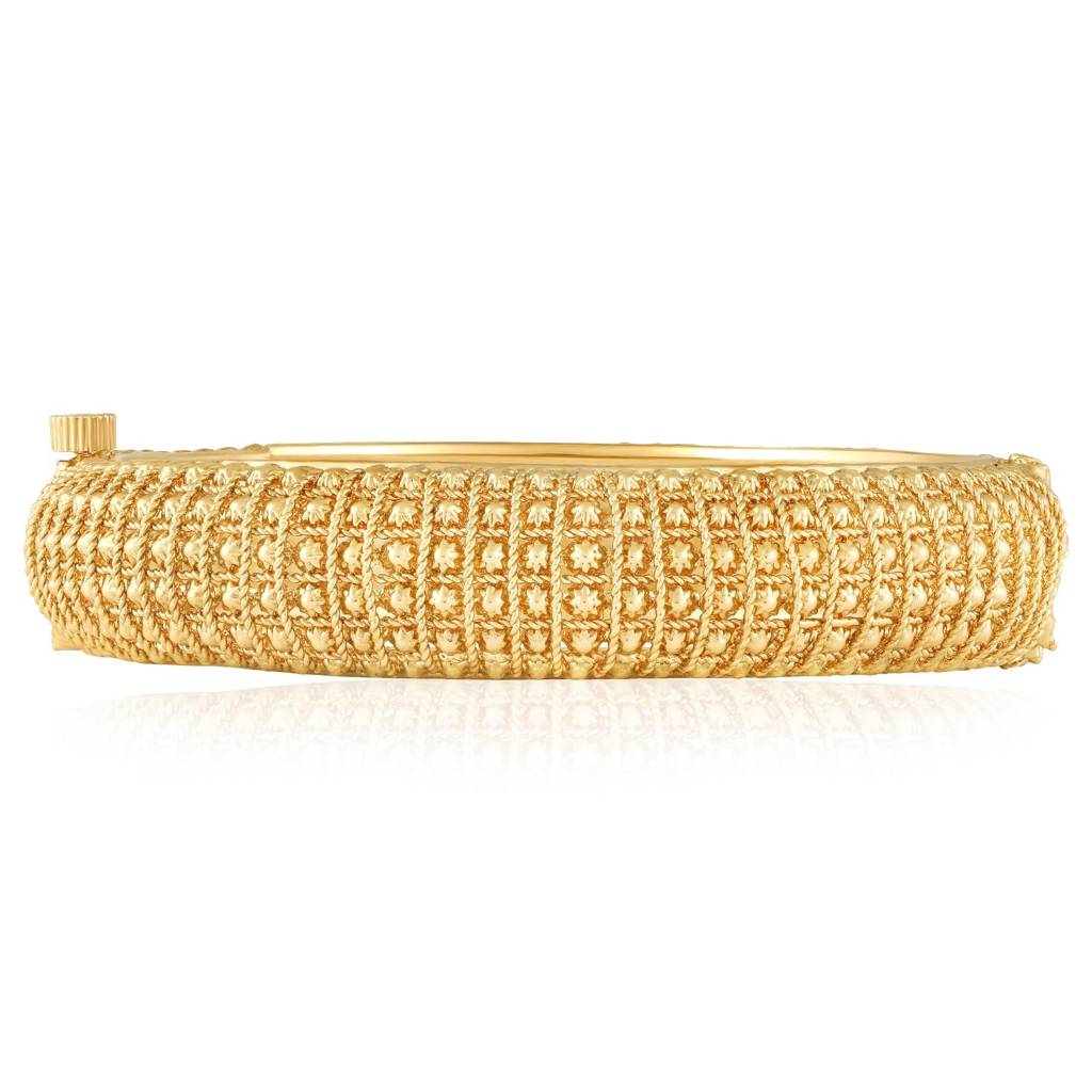 Gold Plated Thick Ethnic 2.6 Inch Bangle Openable Kada Jewellery Gift For Women (1 Pc.) : PF74B98-S1-6