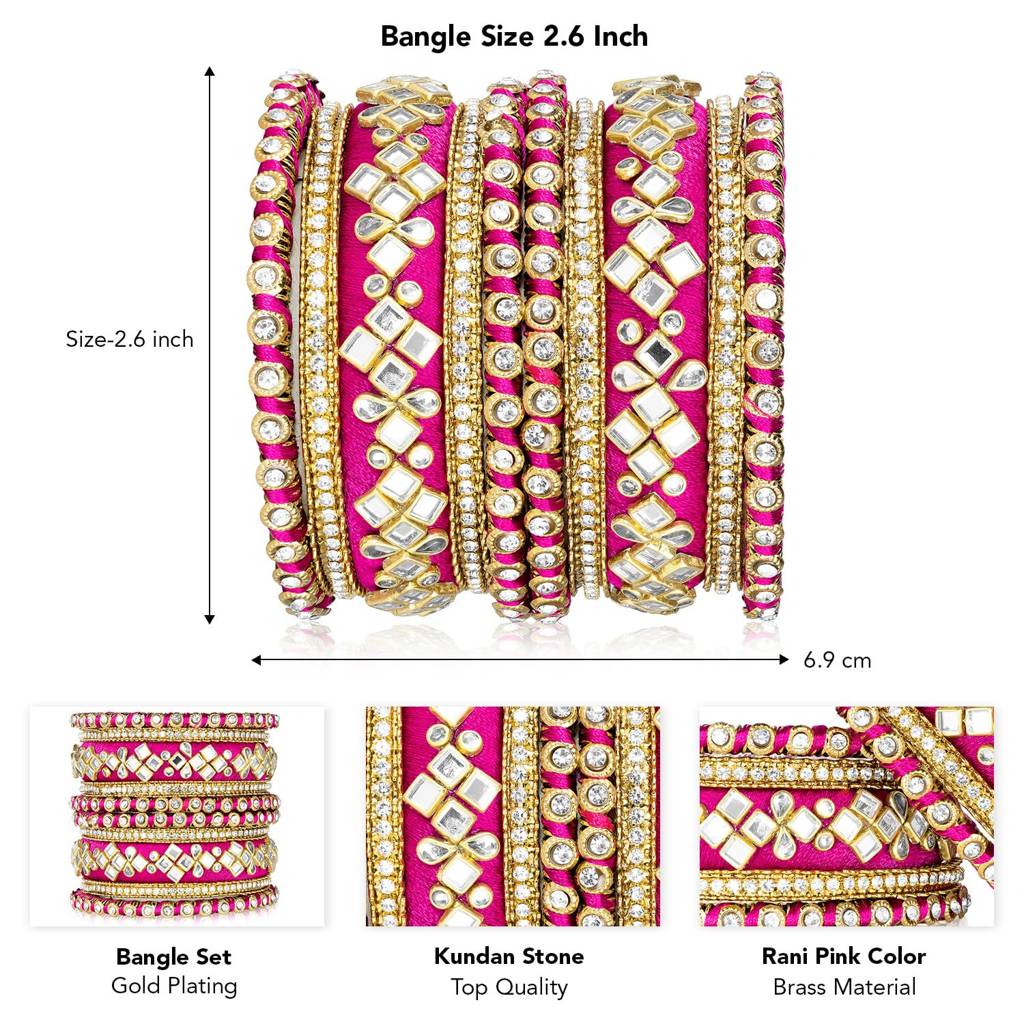 Studded Traditional Chuda Bangle Set For Women : PF51B105RPW