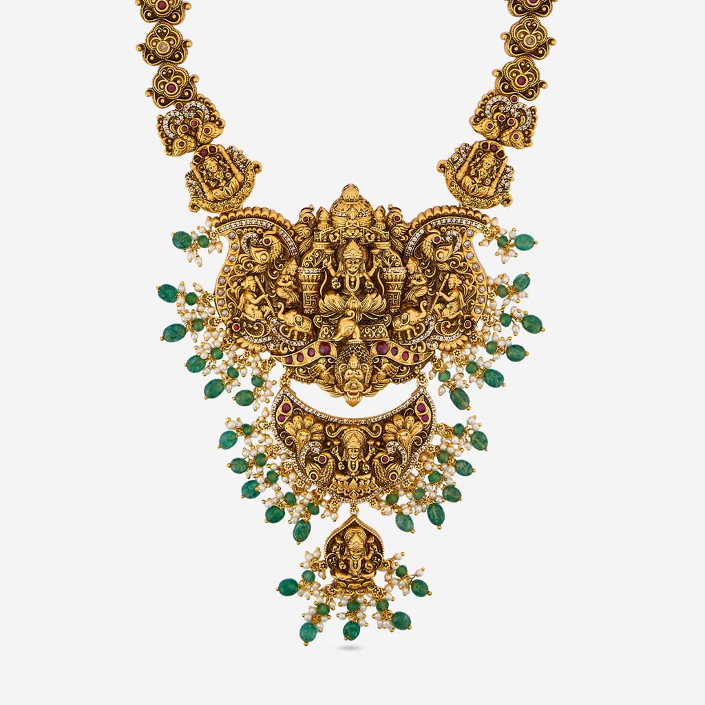 Ruby-Green Gold - Plated Bridesmaid Antique Necklace - 474024 : 474024