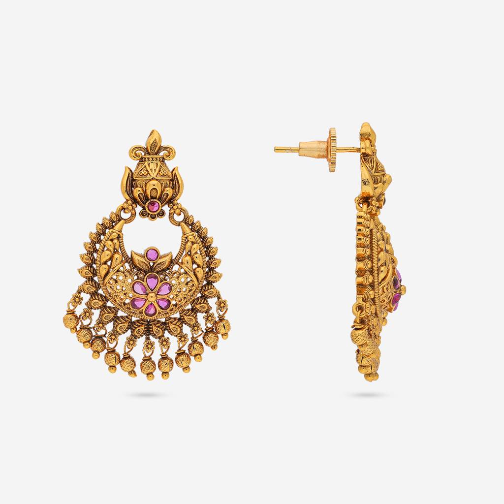 Ruby Gold - Plated Festive Antique Earring - 449602 : 449602