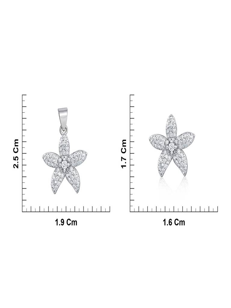 925 Sterling Silver Green Butterfly Pendant & Earrings Set For Women : SKN26N1790