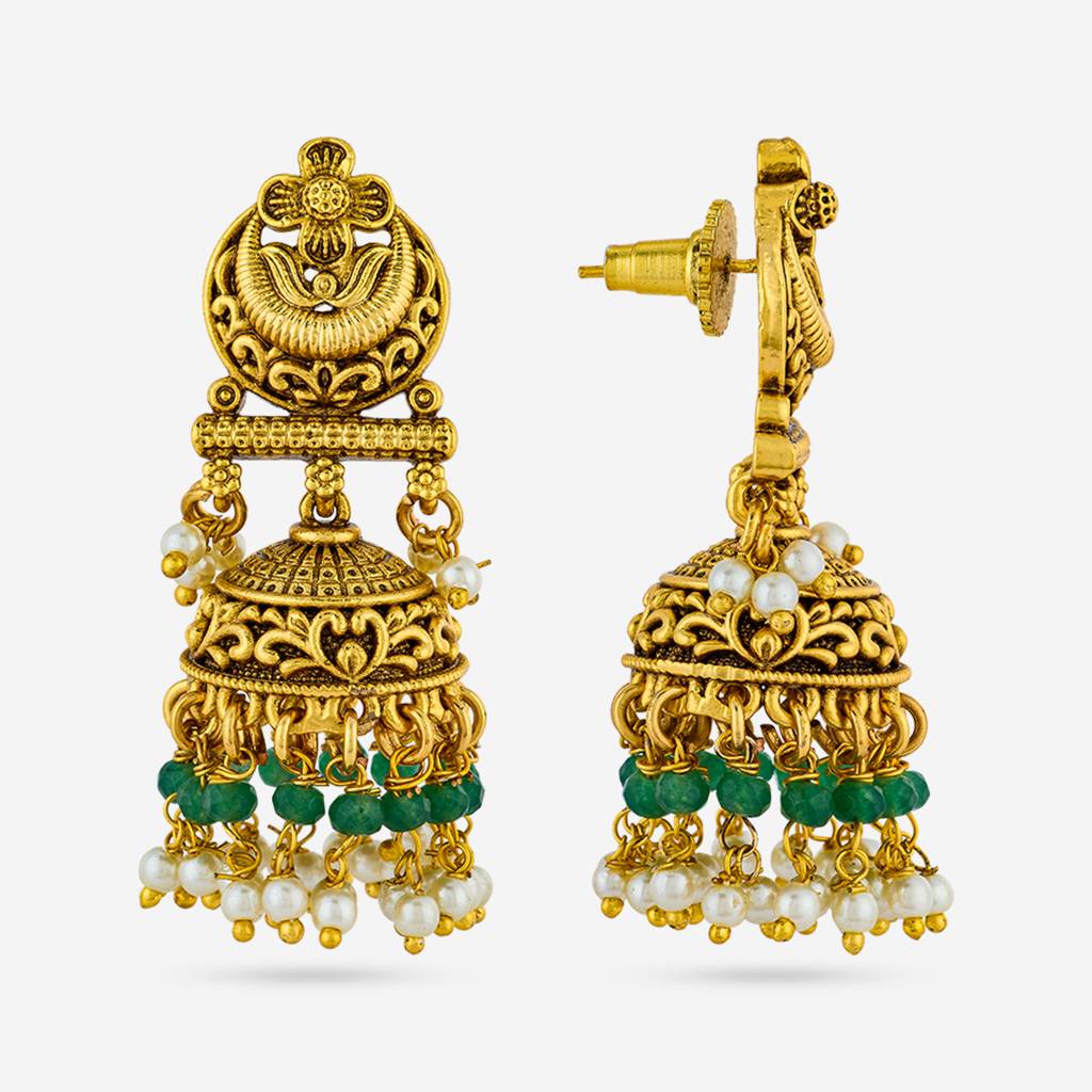 Green Gold - Plated Festive Antique Earring - 463679 : 463679