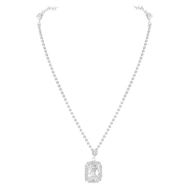 Pendant Chain Necklace Earrings Set For Women & Girls Jewellery Anniversary Gift For Her : PX9N192W