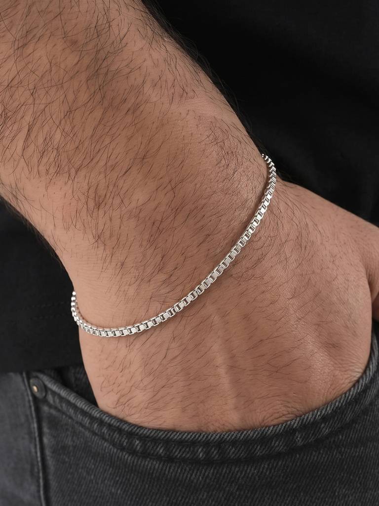 Silver Box Chain Bracelet : ITLB4015