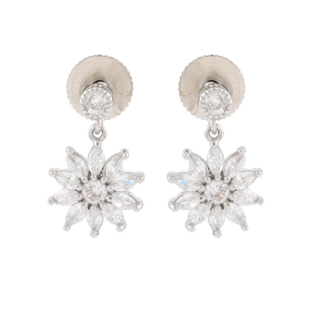 Korean Bling Daisy Drops Earrings : 8905124568202