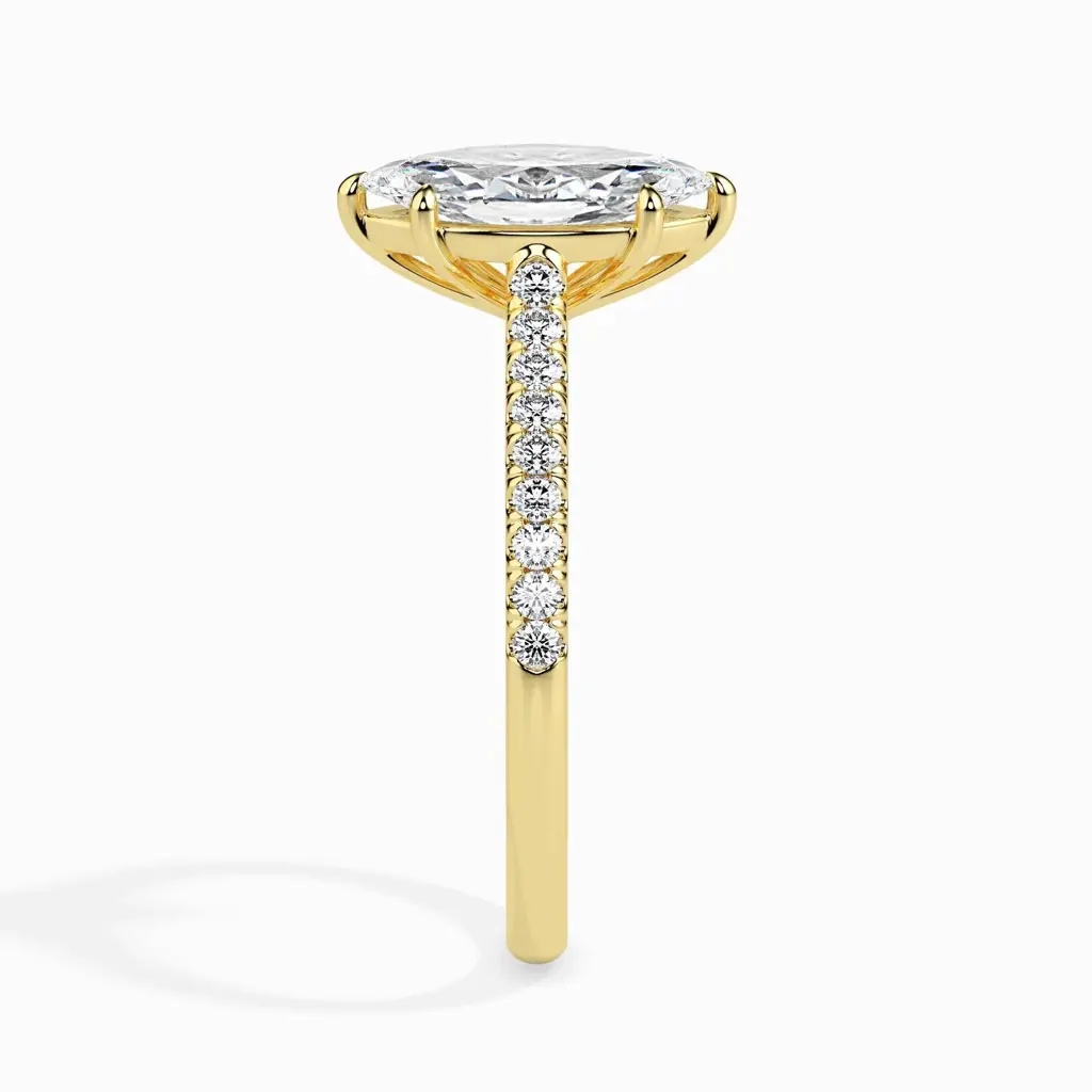 1.5 Carat Marquise Solitaire Ring In Diamond Band : 09kRoseZNR122F10