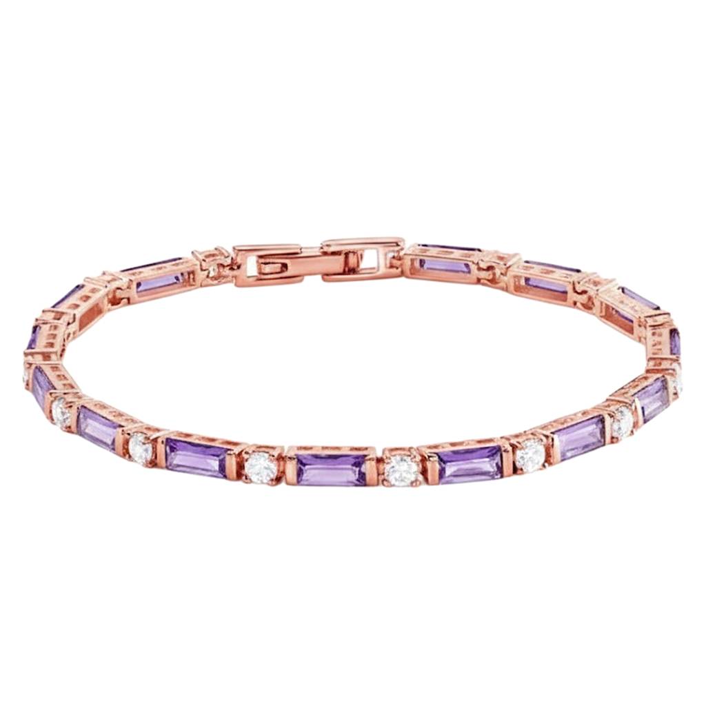 Purple Openable Bracelet For Women & Girls | Rose Gold Plated | Crystals Studded | Festive Stylish Design Jeweller : PX9B230CP