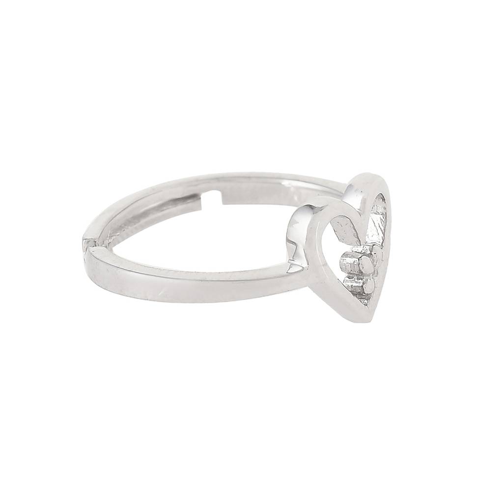 925 Sterling Silver Valentine'S Day Collection Heart And Clover Ring : 8905124492491