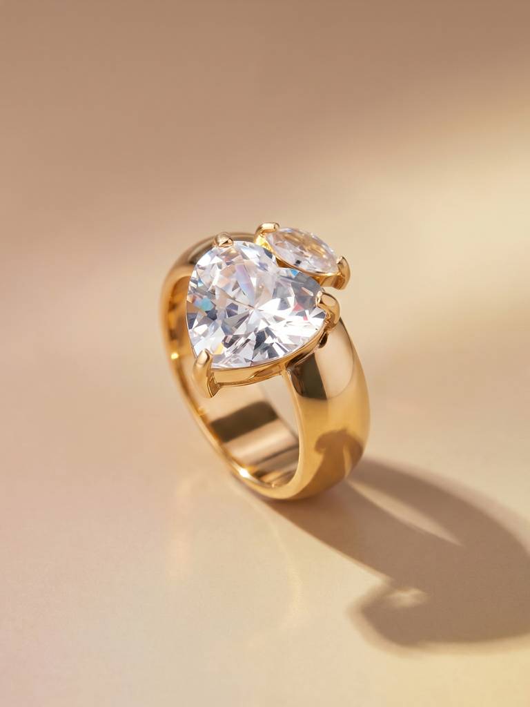 Bold Heart Spark Ring For Women - Waterproof & Anti-Tarnish : RG0379-6