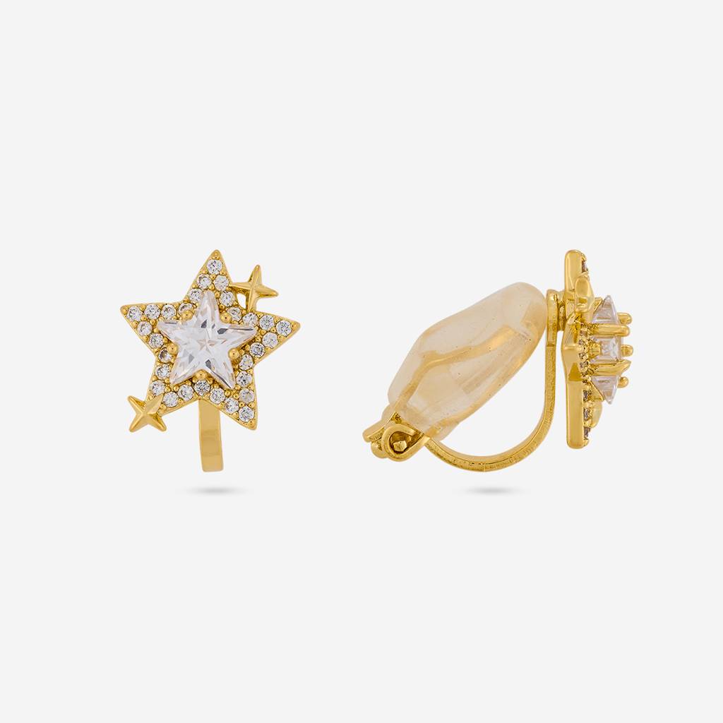 White Gold - Plated Casual Wear Trendy Zircon Earring - 460423 : 460423