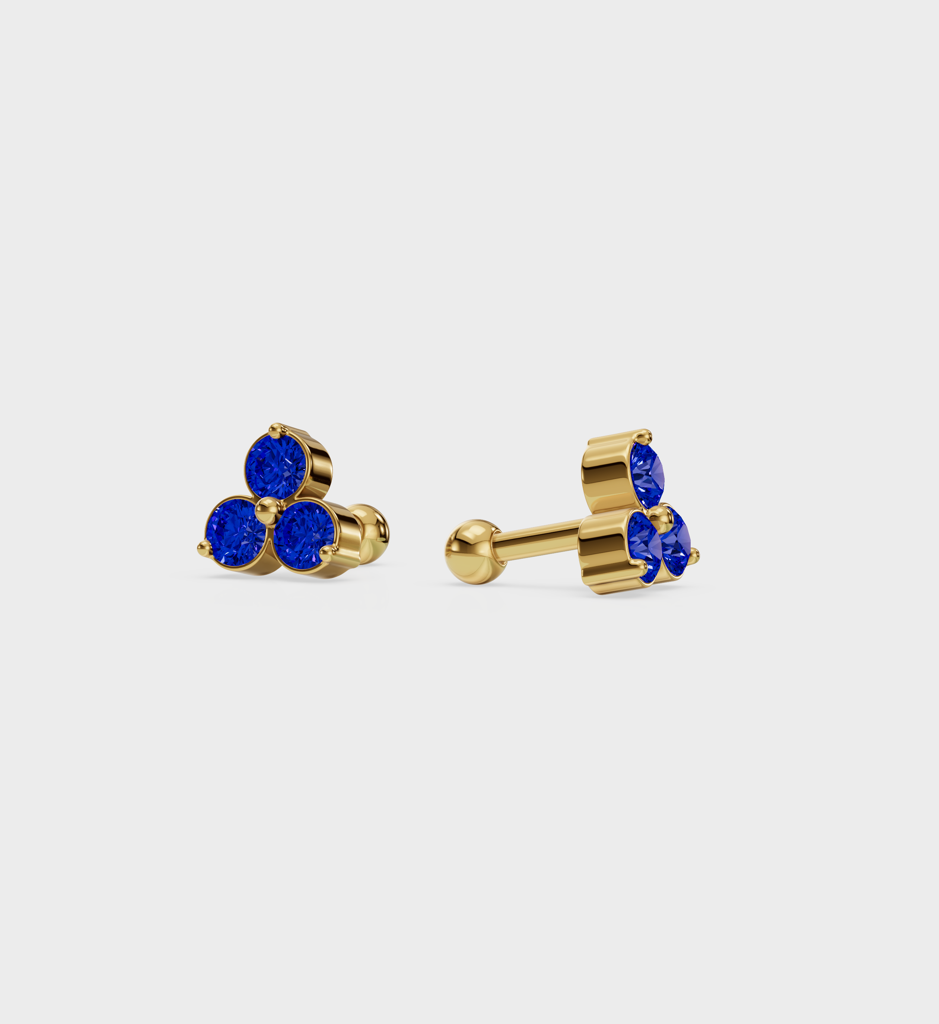 Sapphire Trio Studs : STU_SAPPHTR_S_3110