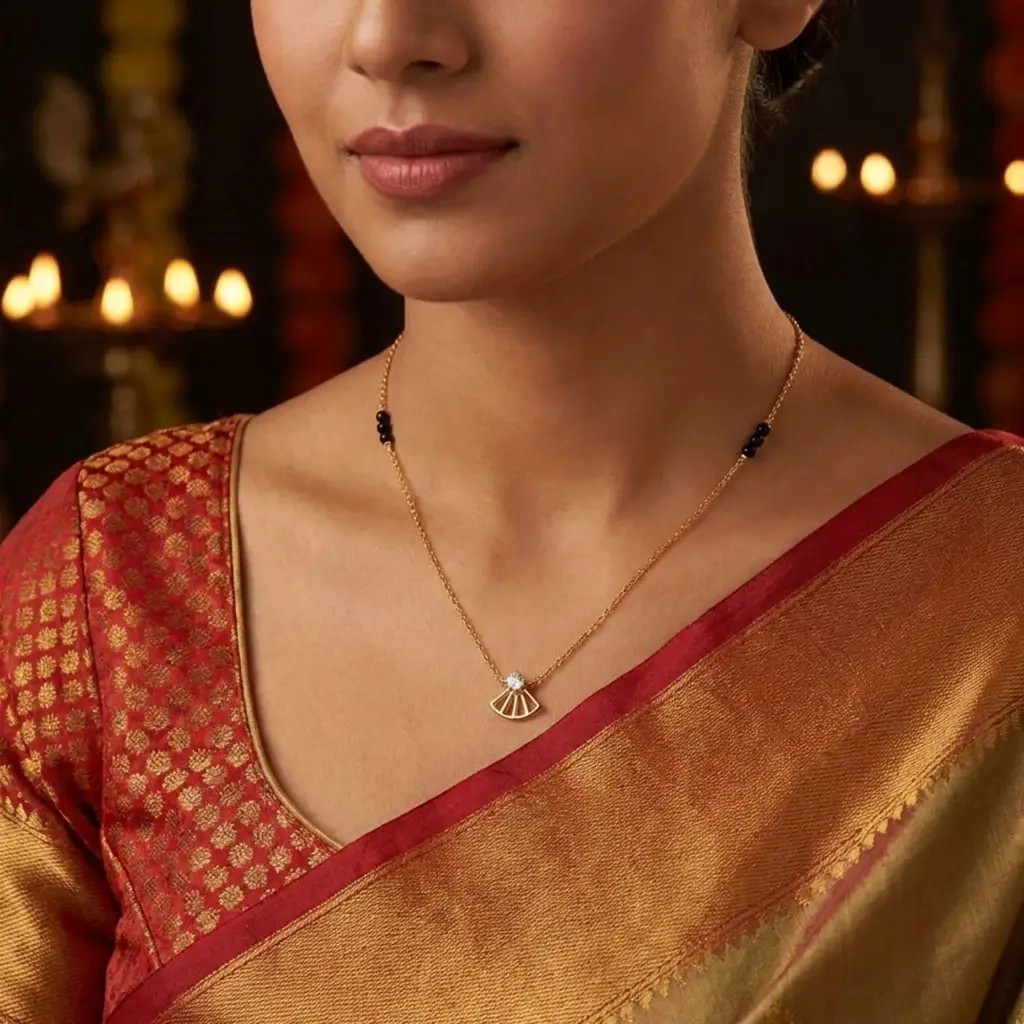 mangalsutra broad pendant gold