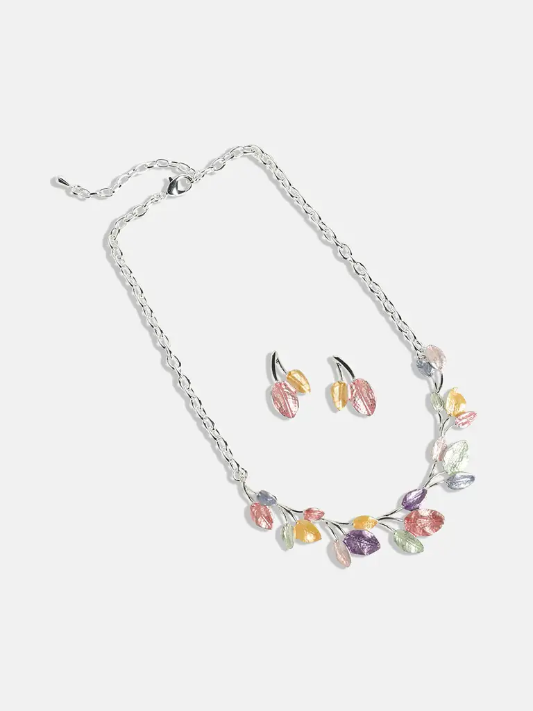 Mayalee-Women'S Multicolour Pastel Leaf Jewellery Set : SOHIJS9777