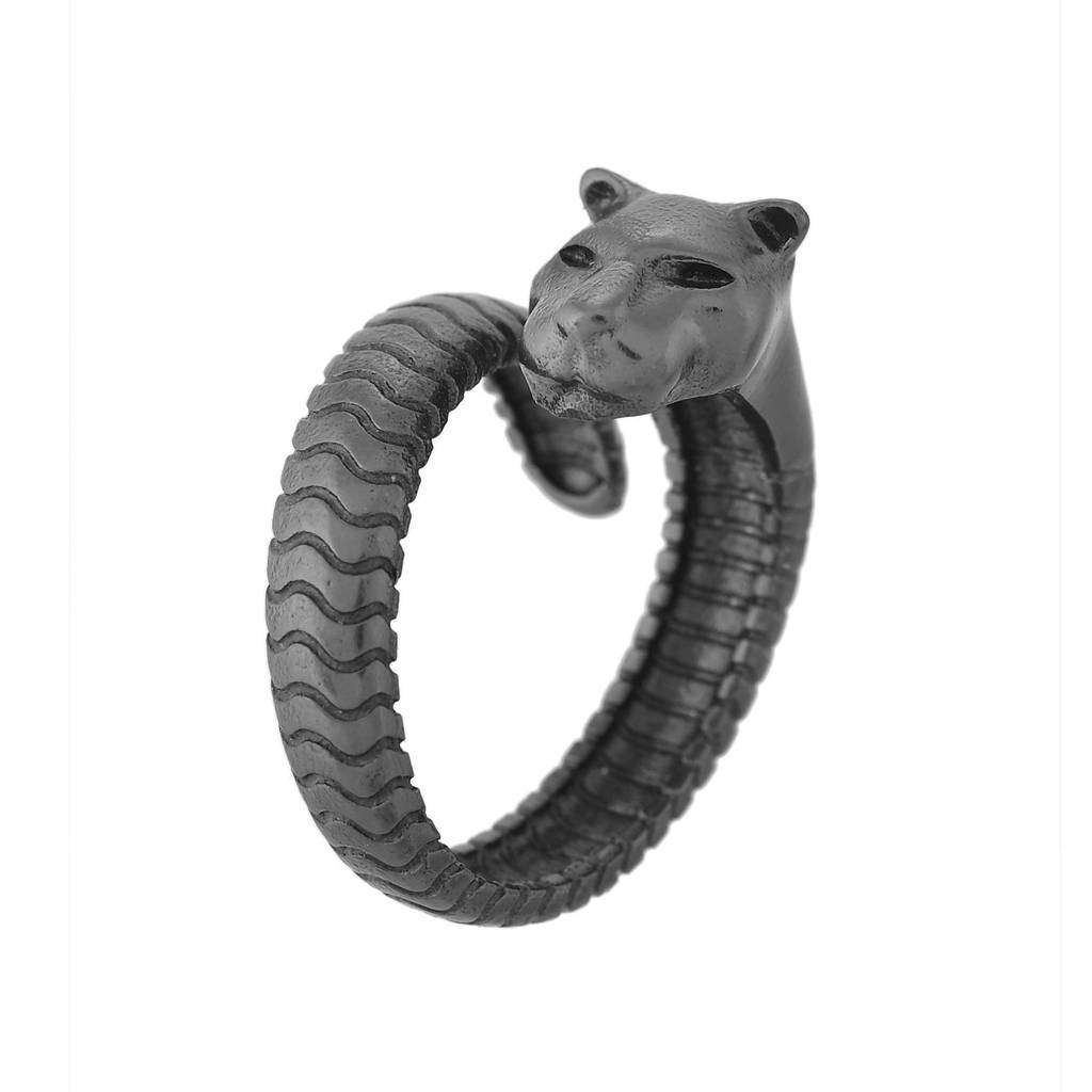 Eclipse Panther Black Adjustable Men’S Ring : 8905124565782