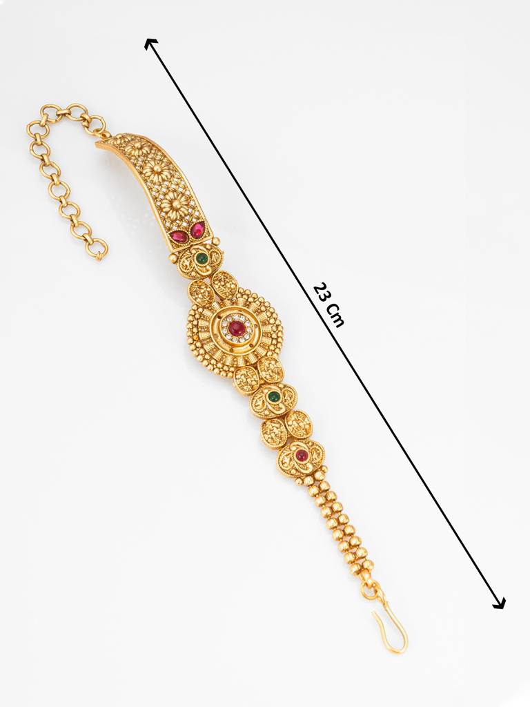 Antique Gold-Toned Traditional Sun Disc Bracelet : BG2477