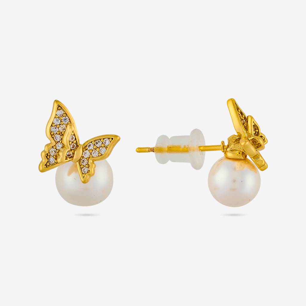 Pearl Gold - Plated Casual Wear Trendy Zircon Earring - 460170 : 460170