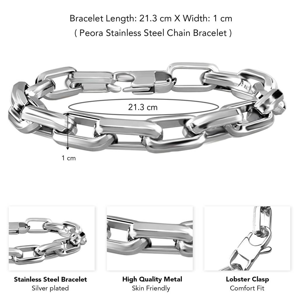 Silver Plated Anchor Link Chain Openable Bracelet Contemporary Jewellery For Men & Boys : PX9B194S