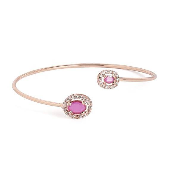Rosegold  Ad Oval Cuff Bracelet – Lightweight Party Jewelry : AD-119-RGRBBR