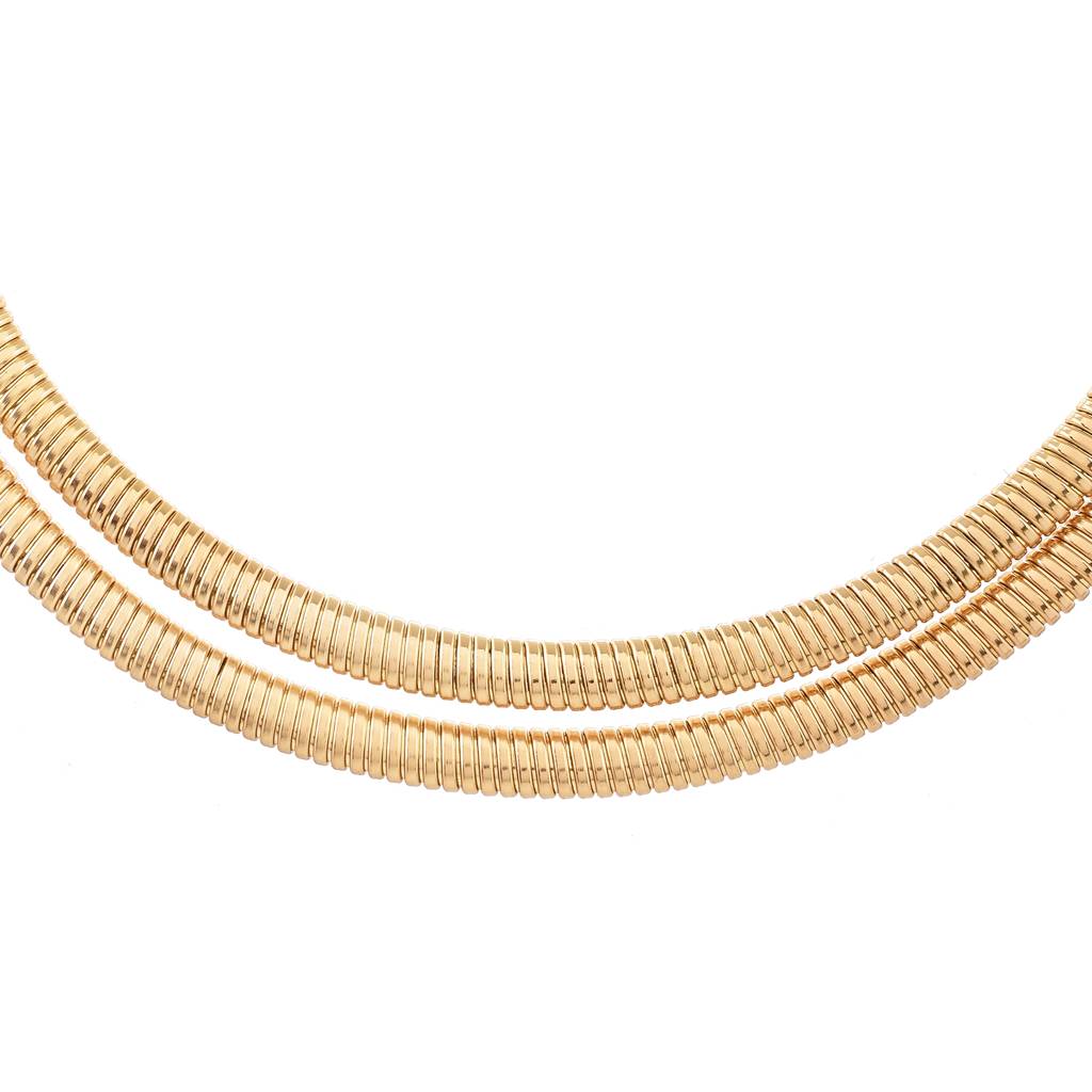 Timeless Sparkle Mystic Sunlit Layered Hasli Necklace : 8905124552201