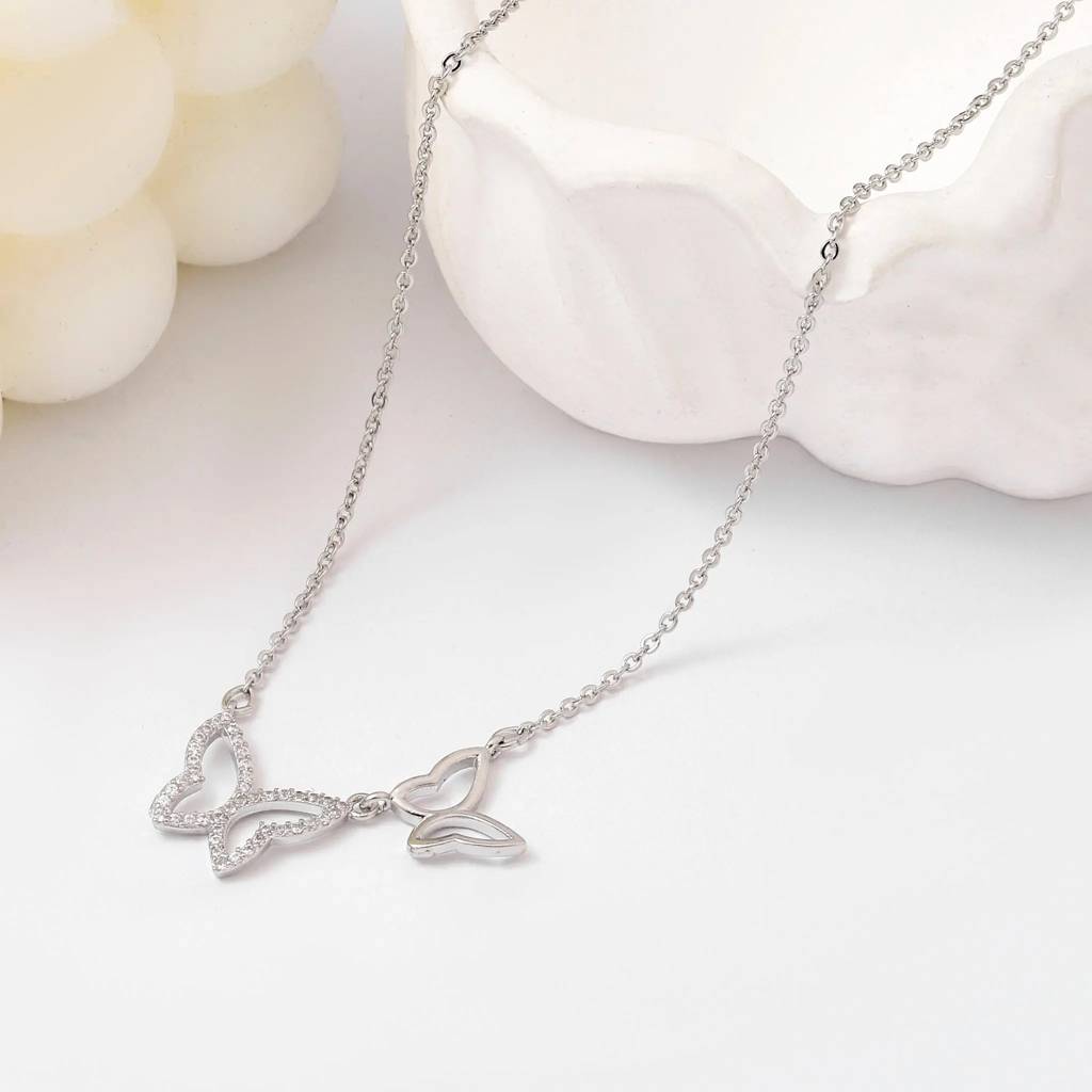 Regal Butterfly Necklace And Ring Combo : NRC-077-S-1