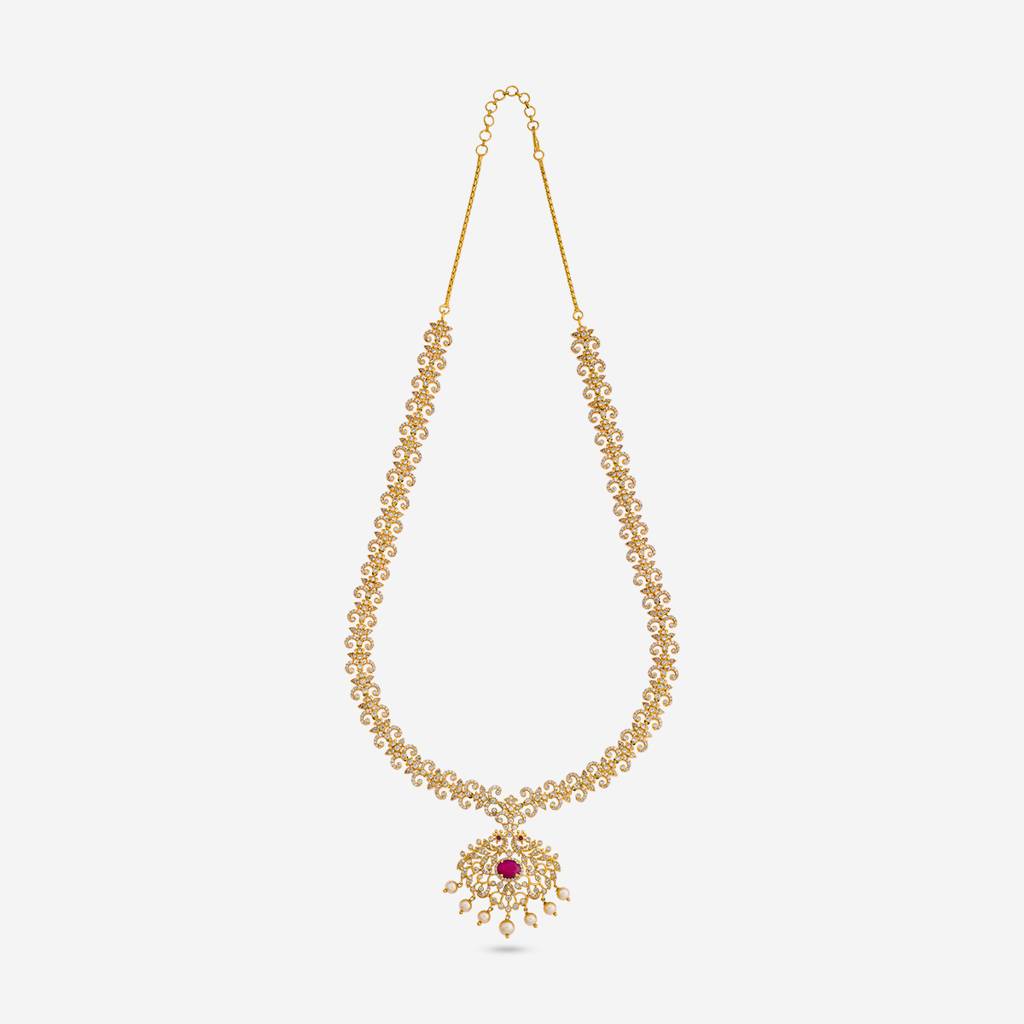 Gold Plated - Party Wear Zircon Necklace - 462468 : 462468