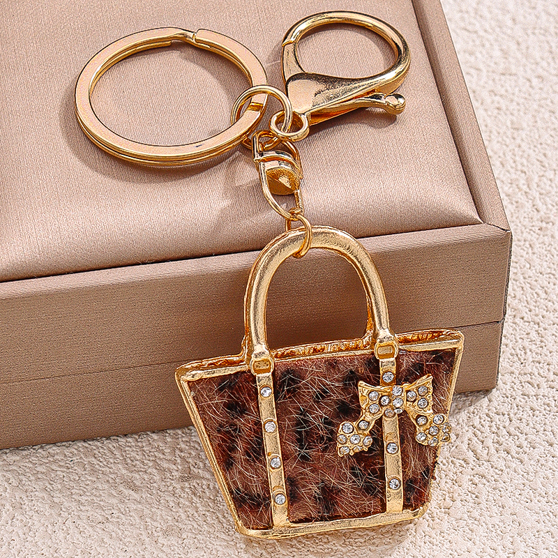 Leopard Print Bucket Bag Charm-Brown : C-BG-0065-G