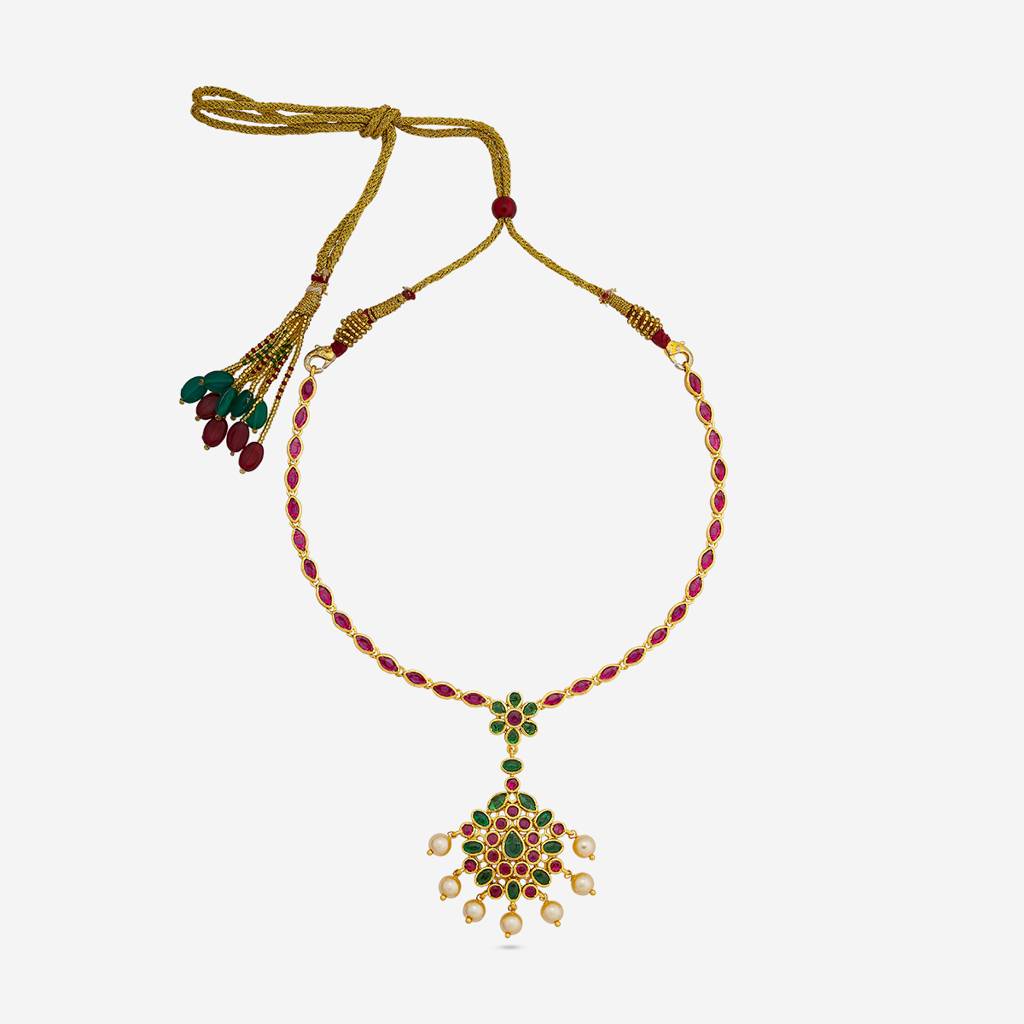 Ruby-Green Gold - Plated Bridesmaid Temple Necklace - 452880 : 452880