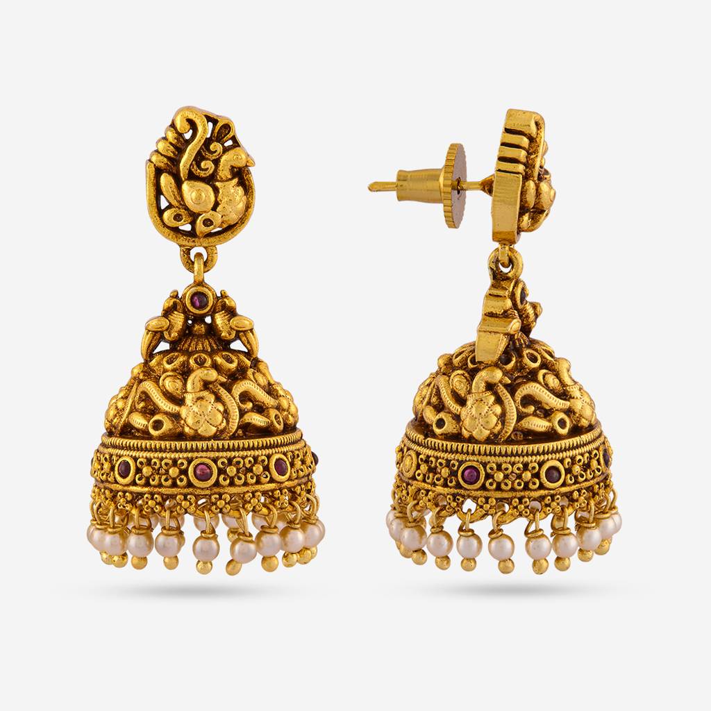 Ruby Gold - Plated Festive Antique Earring - 465166 : 465166