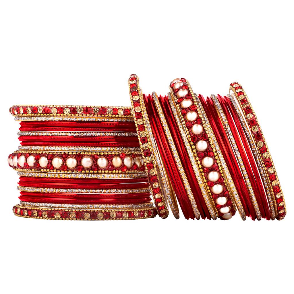 Metal Chuda Bangle Set For Women Wedding Bridal Indian Traditional Ethnic Jewellery : PF51B42R