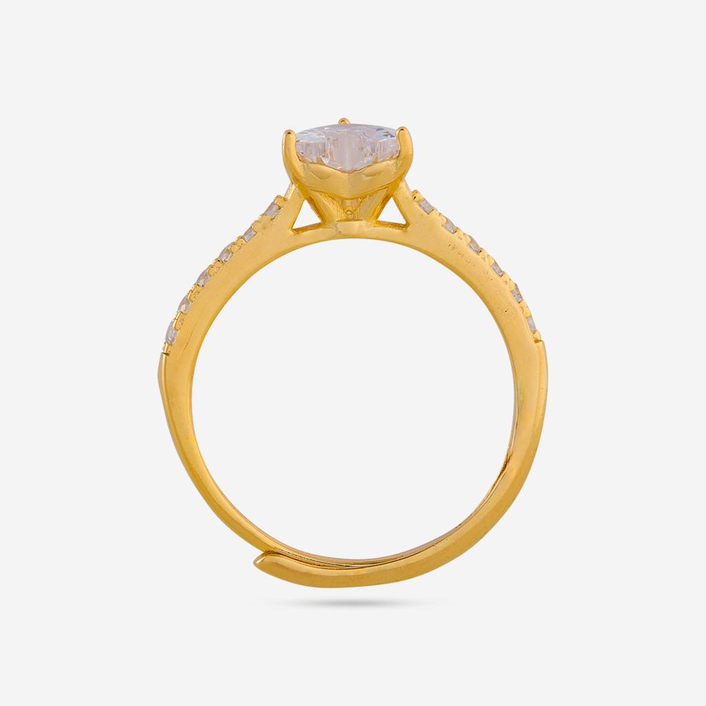 White - Plated Office Wear Silver Finger Ring - 473309 : 473309