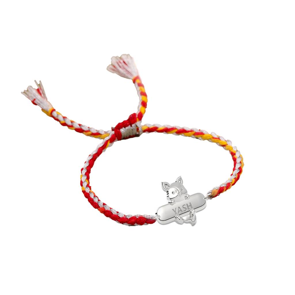 Baby Fox Personalized Kids 925 Sterling Silver Bracelet : SILRAK041
