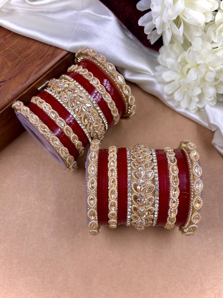 Bridal Red Punjabi Chuda : HB-82-24