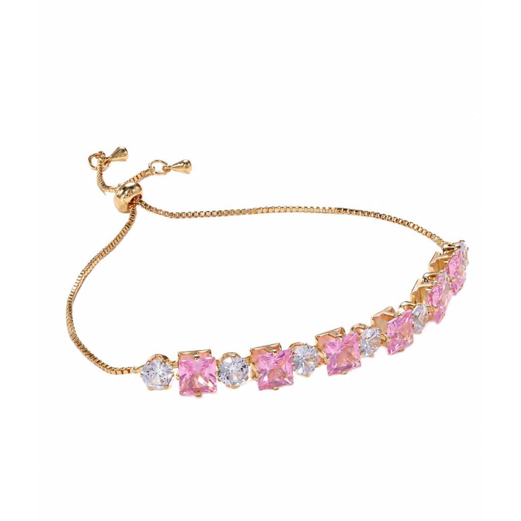 Gold Plated Trendy Bracelet For Women | Crystals Studded | Festive & Casual Wear Jewellery | Gift For Her : PX9B296PKW