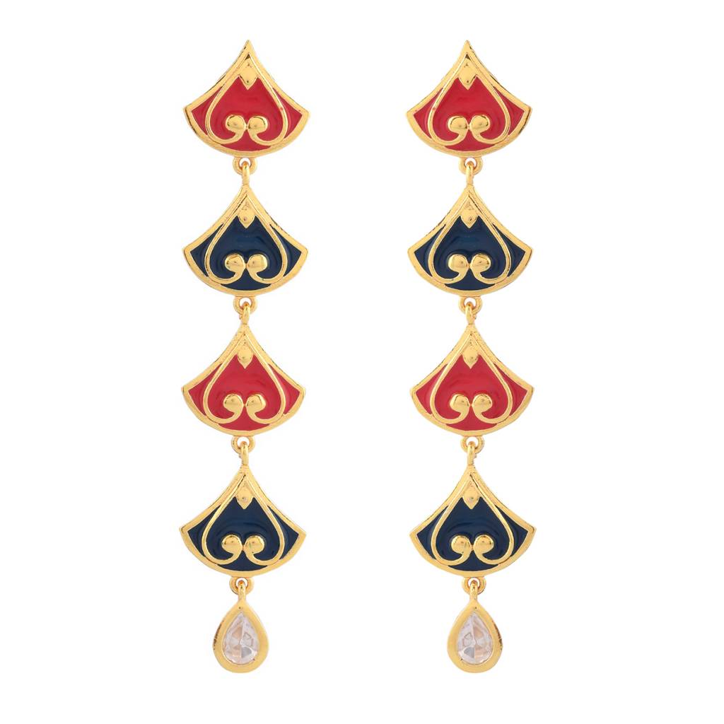 Pashmina Adah Long Drop Earrings : 8905124540451