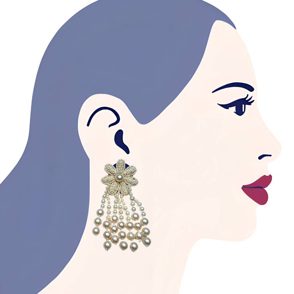 White Moti Pearl Dangler Earring : ERWD051