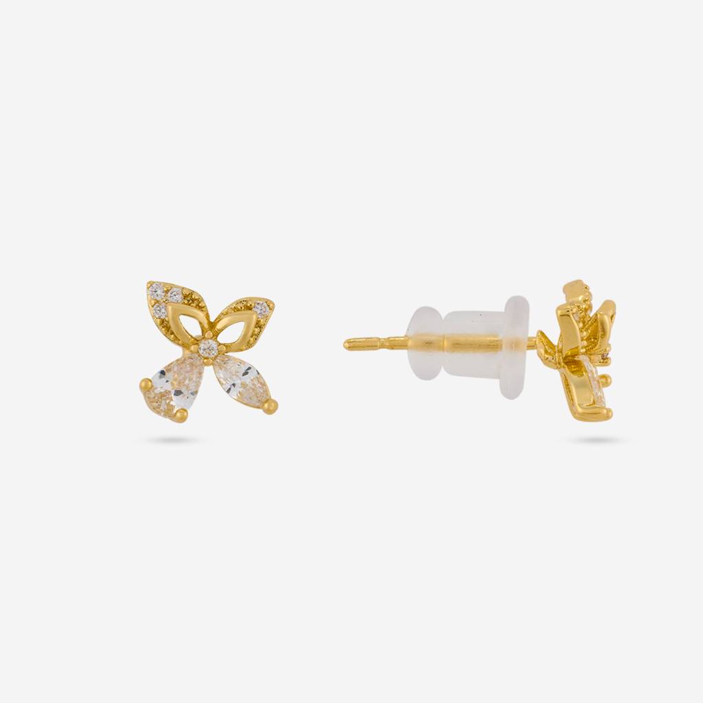 White Gold - Plated Casual Wear Trendy Zircon Earring - 460384 : 460384
