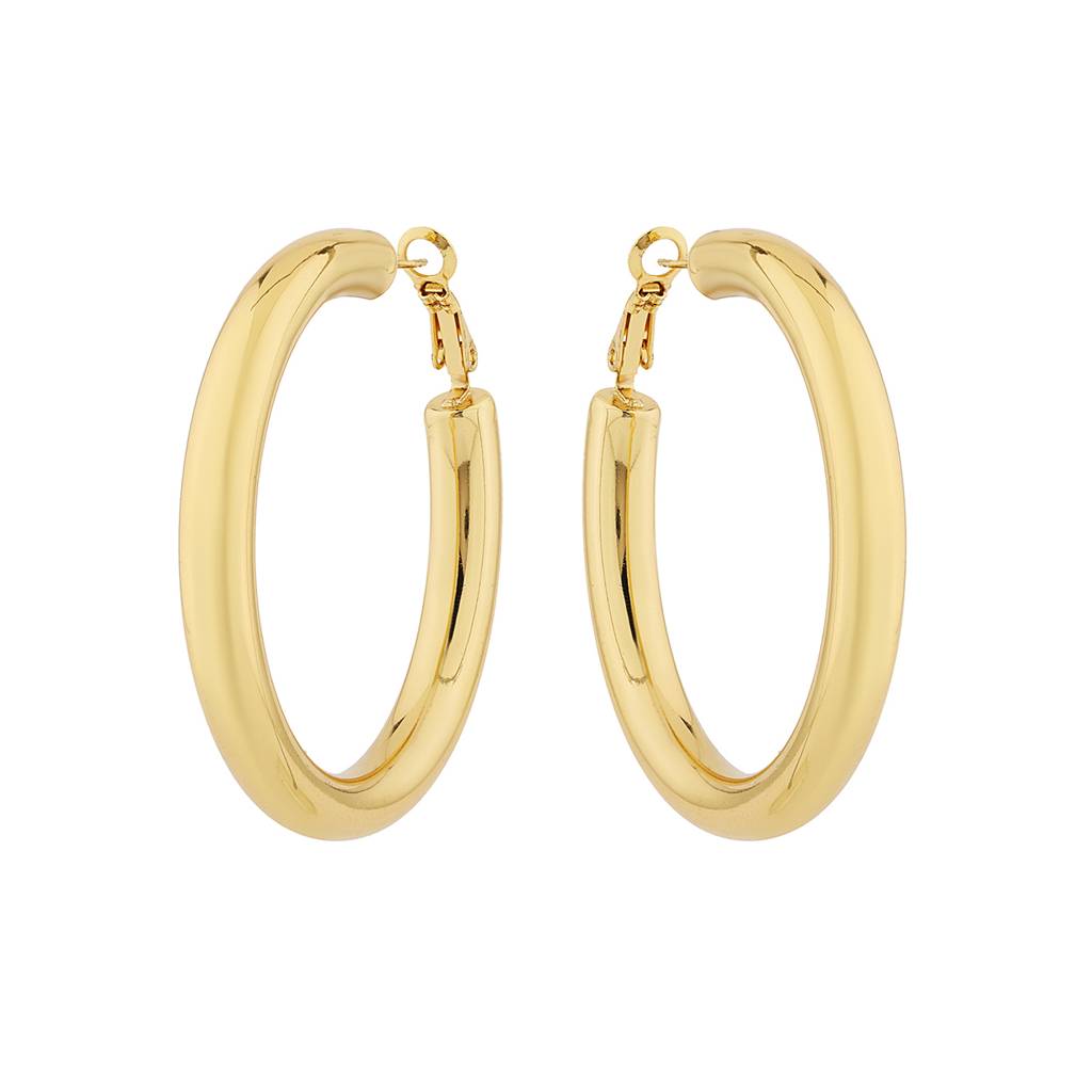 Korean Bling Neo Classic Hoops Earrings : 8905124568233